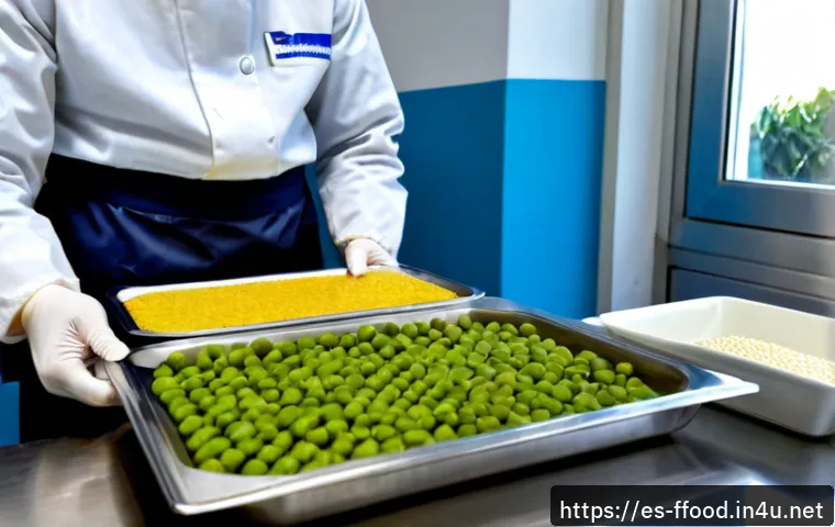 환경친화적인 대체육 생산 - Photorealistic sustainable plant-based meat production in a modern Spanish food innovation kitchen, ...